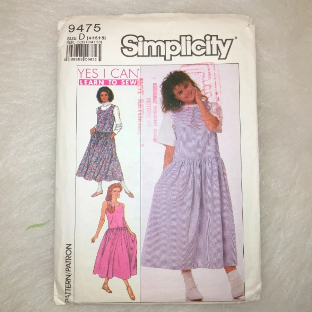 Simplicity 9475 EASY Jumper, learn to Sew Size 4-6-8